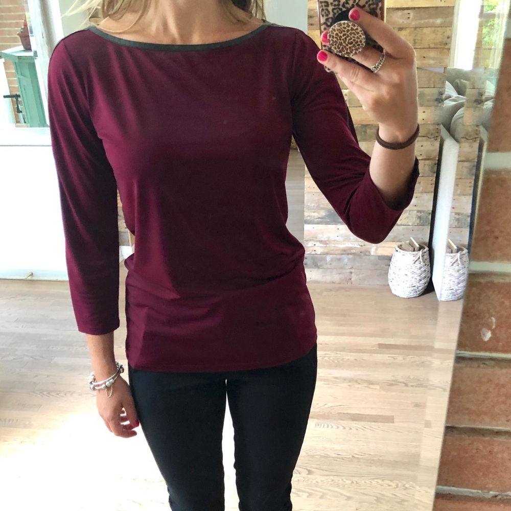 Maroon 3/4 sleeve work top